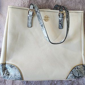 Glass Ladder & Co. MICHELLE Tote Bag - LARGE - Sand/Python color